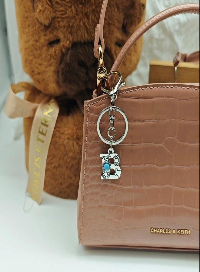 Bandfol Gold Letter Keychain for Women 3PCS Bag Charms Purse Charms For Handbags Metal Alphabet Initial Letter Keychain (GOLD-B) - Image 4